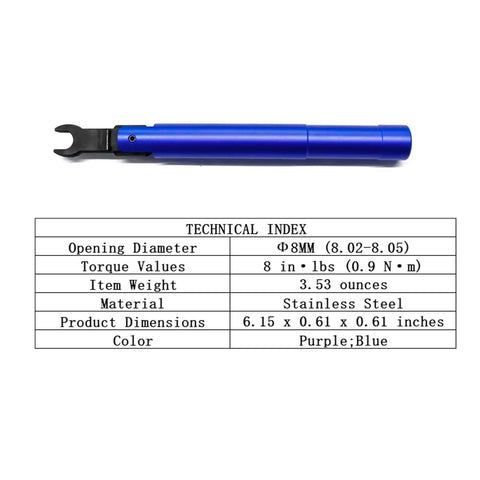 Pro Grade SMA Torque Wrench Set For RF Connectors, 8mm Opening, 0.9 Nm Calibrated Torque, 2 Pack With 8mm And 5/16 Inch Heads, Compatible With SMA 3.5mm And 2.92mm Adapters, Portable Spanner For Pros, Blue, stainless steel