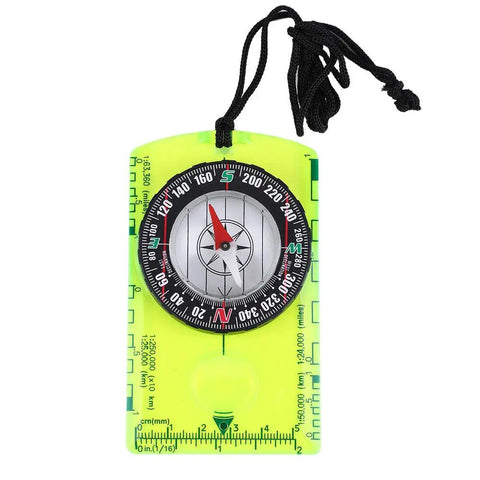 Trail-Ready All-In-One Orienteering Compass For Hiking, Camping, Backpacking And Outdoor Adventure Gear with acrylic base and lanyard.