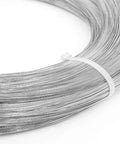 Coiled stainless steel spring wire, 0.8 mm diameter, 10 m length, bright finish.