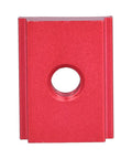 Red Aluminum Alloy Sliding Nut For T Track Systems with Dual Metric Threads T Slot Nut front view