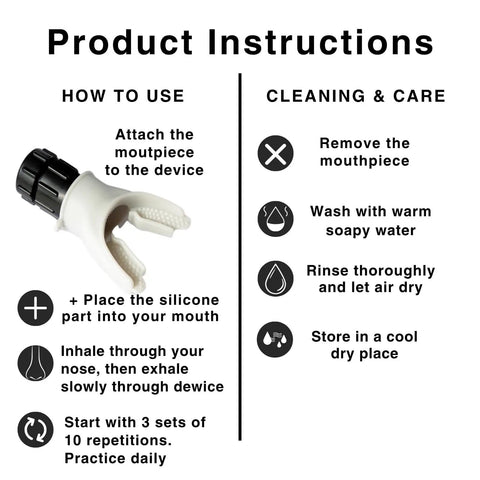 Product instructions for Portable Lung Trainer For Adults Ready For Daily Breathing Workouts On The Go Improve Lung Capacity