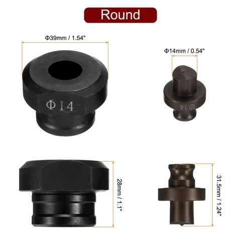 Fourteen Millimeter Hydraulic Hole Punch Kit For Electric Punching Machine MHP-20 JP-20, slotted die set dimensions