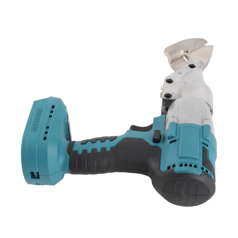 Cordless Electric Metal Shear With 360 Degree Rotating Head, robust power tool for cutting metal and roofing materials.