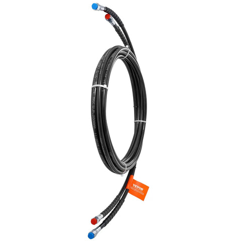 Coiled 20ft Hydraulic Steering Hose Kit for Outboard Motors 2 Pack Leak Proof TPEE Hoses with SAE Fittings.