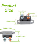 Built Tough 50A Automatic Reset Circuit Breaker Set For Cars Trucks And Battery Chargers With Secure Cover dimensions and mounting details.