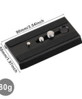 Ultimate Sliding Dovetail Quick Release Plate For RC5 System with size 90mm x 50mm, aluminum, 1/4" and 3/8" screws, black