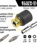 All-In-One Screwdriver Kit With 11-In-1 Multi-Bit Driver And 6-In-1 Stubby, highlighting cushion-grip handle and interchangeable shaft