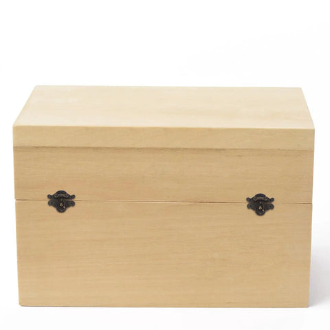 Image of a wooden box featuring the Vintage Jewelry Box Latch Kit Zinc Alloy Toggle Lock For Wooden Cases and Small Trunks 20 Piece DIY Repair and Home Decor Set.