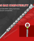 Keewaki SDS Max drill bit, 3/4 in x 13 in, extended 340 mm length, carbide head for concrete and masonry.