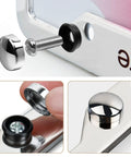 Close-up of screws for Custom Aluminum License Plate Frame For Front Or Rear, Rust Proof Car Plate Holder In Black.