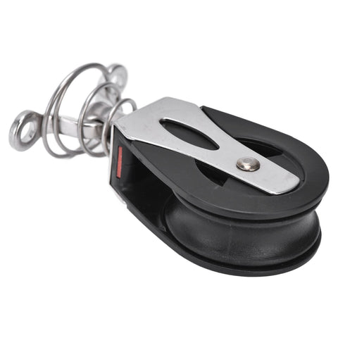 Marine Grade Swivel Sheave Block Head 316 Stainless Steel And Nylon, Three Eighths Inch Wheel Width, 20mm Thick, 1500 Pounds Working Load