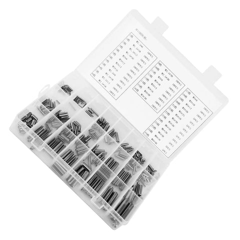 Pro Grade Cotter Pin Assortment Kit With Small Stainless Steel Springs, Slotted And Split Dowels, Fits Machinery, Automotive