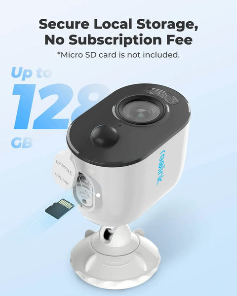Outdoor Security Camera With Solar Panel No Hub Needed 2K Resolution Battery Powered Wireless Color Night Vision With Spotlight Two Way Talk Live View Built In Siren Argus 3 Solar Kit with local storage support up to 128GB micro SD card