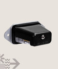 Black LED license plate light, surface mount, designed for boats, trailers, cars, waterproof, DOT SAE L compliant.