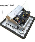 Pop Up Floor Outlet With USB Chargers Waterproof Receptacle Box For Kitchen Countertop Stainless Steel Silver Cover Hidden Power Grommet With Waterproof Seal