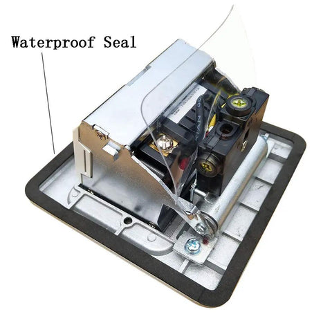 Pop Up Floor Outlet With USB Chargers Waterproof Receptacle Box For Kitchen Countertop Stainless Steel Silver Cover Hidden Power Grommet With Waterproof Seal