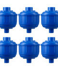 Six Pack Disposable Mini Air And Water Filter Cartridges For Spray Guns And Air Tools With 1/4 Inch Threads That Remove Moisture Oil Mist And Particles