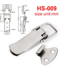 Mini Stainless Steel Toggle Latch Catch Set, 4 Or 10 Pack, with technical diagram and HS-009 label in mm
