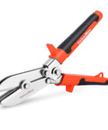 ValueMax 5-blade hand crimper with orange/black ergonomic grip and metal jaws, side view, for 22-28 gauge sheet metal
