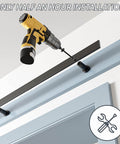 Lite Version Black 6.6 Foot Barn Door Hardware Kit With Sliding Track System, Smooth Quiet Operation, No Fuss Install