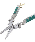 Heavy Hitter Multifunctional Wire Stripper With Crimper Cutter And Non Contact Voltage Tester shown with green grips and crimping feature.