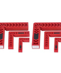 12 Pack Heavy Duty Plastic Corner Clamps For Woodworking Right Angle Frame Assembly Jig With Badass Non Slip Grip For DIY Furniture And Cabinetry No Sweat Setup Every Time - shown in red, includes multiple sizes for precise assembly.
