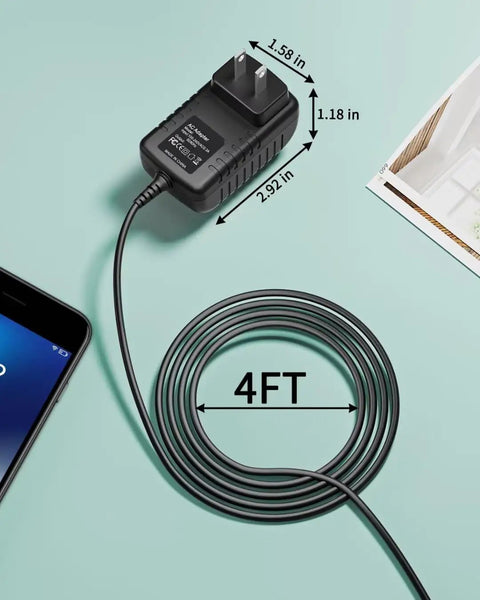 Hella Reliable And Top Shelf 6 Volt Ac Adapter And Power Supply Charger For Skil And Bosch Cordless Drills With Smart Overload Protection Knockout Home Workshop Charging on a light background with a 4FT cable.