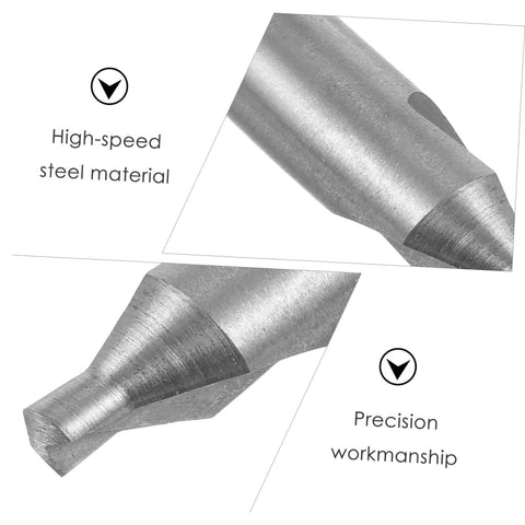 Center drill bit, high-speed steel, close-up view of tip for precision centering in metal and wood