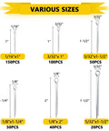 410 Piece Cotter Pins Assortment Kit Pro Grade With 6 Sizes Zinc Plated Carbon Steel Hairpin Cotter Pins size chart