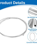 Stainless steel tubing coil, 1/4 in O.D., 10 ft, 304 stainless steel, silver tone