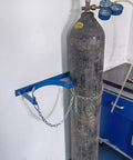 Beefed-Up Heavy-Duty Wall Mounted Oxygen Tank Cart Holder with chain, securing gas cylinder for stable storage indoors