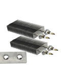 Heavy Duty 1500W Finned Heating Element 230V Square 40X80Mm Stainless Steel Hot Air Heater with Mounting Plate for Electric Oven