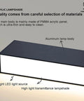 Black Matte LED Linear Pendant Light Ceiling Mount Fixture Aluminum Build 200CM Length White 6000K Daylight Ideal For Kitchen Or Workshop Modern Dope Lighting Sleek Look close-up of acrylic lampshade and aluminum body