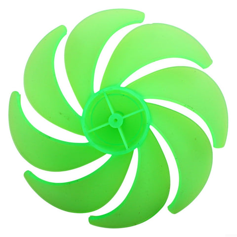 8-Leaf Wind Turbine Fan Blades 12cm Diameter For DC Motors And Generators Green Plastic Propeller Kit With 2mm Bore for DIY projects.