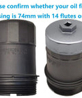 Heavy Duty 74mm Oil Filter Wrench With 14 Flutes Fits Volkswagen Mercedes Audi Porsche Mazda Sprinter And More beside two filters