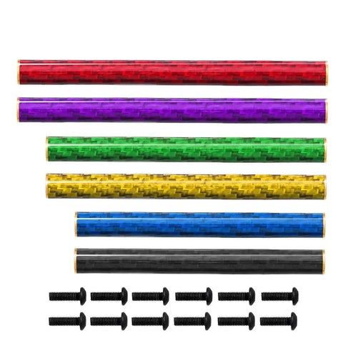 Carbon Fiber Chassis Braces Tubes Set Of Four For 1 To 10 RC Crawler Bumpers And Bull Bars 67mm 70mm 78mm Red Gloss Finish
