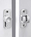 Straight Up No Nonsense Premium Zinc Alloy Barn Door Lock Featuring Dual Angle Mounting For Outside Gates Shed Enclosures Bedroom Doors Silver Security Latch detail of latch and hook