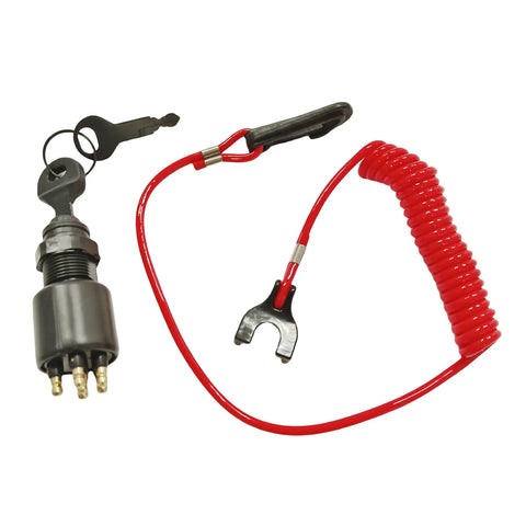 Boat Ignition Key Switch With Safety Lanyard Assembly For OMC Johnson Evinrude 40-200HP Outboard Motors Replacement 5005801 175974