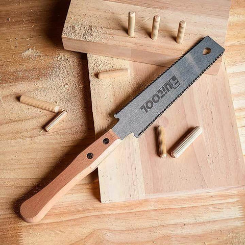 RUITOOL 6-inch double-edge Japanese pull saw with beech wood handle