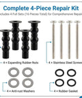 Universal Toilet Seat Bolts Replacement Kit For THU651N And Most 14-19mm Standard Seats, 4-Pack Heavy-Duty Stainless Steel Hardware, Quiet Secure Fit, Easy Install, Compatible With Kohler American Standard And More; 4-piece parts kit