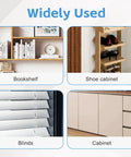 Image showing various uses of Heavy Duty Cabinet Door Repair Pins Ten Pack Spring Loaded Damper Replacement Hardware including bookshelf and shoe cabinet.