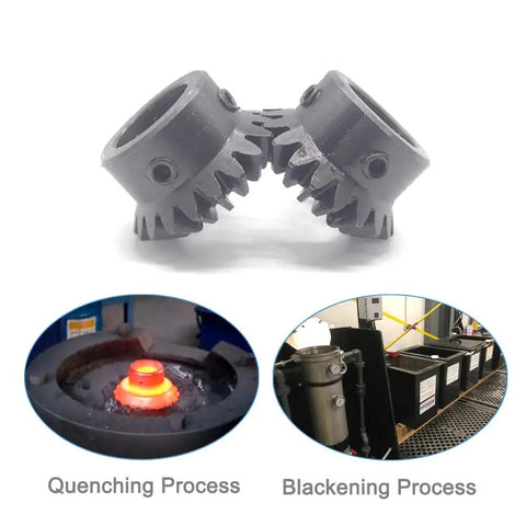 Two Pack Bevel Gear Set For 90 Degree Steering 1.5M 20 Teeth 14mm Shaft Hole M5 Fixing Hole One To One Ratio 1.5 Module 45 Steel