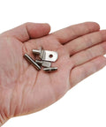 Super Sturdy 5mm Shelf Support Pegs 94 Piece Kit With Four Game Changing Designs To Upgrade Your Closet Bookcase And Home Storage Setup In No Time Flat, nickel iron pegs in hand.