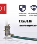 Caliper measuring thickness of Heavy Duty Tempered Glass Lazy Susan Turntable For Dining Table 39 Inch Round Serving Tray