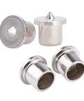 Dowel Center Point Set 10Pcs 6mm 8mm 10mm 12mm Locating Pins for Soft and Hard Wood Timber Hole Centering Kit, chrome finish close-up.