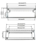 Technical drawing of Solid Brass Mail Slot With Solid Brass Interior Frame, Matte Black Finish, Eight And Seven Eighths By Two And Seven Eighths Inches, 1 Pack, Made In Taiwan, Durable Build, Easy Install, Fits Most Front Doors, AntiCorrosion Design, Modern Look