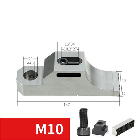 Heavy Duty M10 CNC Side Clamp Vise With One-Way Grip For Milling And Grinding Machines, 147mm, #45 steel construction.