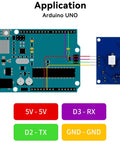 Wiring illustration for Three Pack JSN SR04T Waterproof Ultrasonic Distance Sensor Module with Arduino Uno