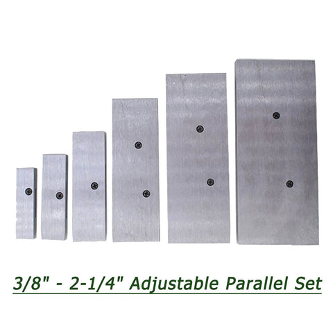 Six Piece Adjustable Parallel Set From 3/8 To 2-1/4 Inch With Pro Grade 0.0004 Inch Parallelism, 40Cr Alloy Steel Parallels Block Set For Milling And Setup, Heavy Duty Machining Tooling For Next Level Accuracy
