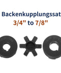 Flexible 3-Piece L-Jaw Coupling Set 3/4 to 7/8 Inch with Buna-N NBR Rubber Spider components